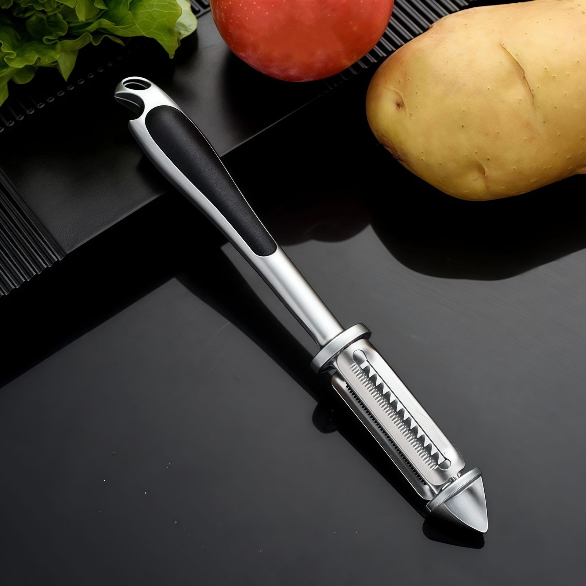 Multifunctional Stainless Steel Peeling Knife Scraping Artifact Fruit Knife Household Kitchen Fruit and Vegetable Peeler 5-in -1