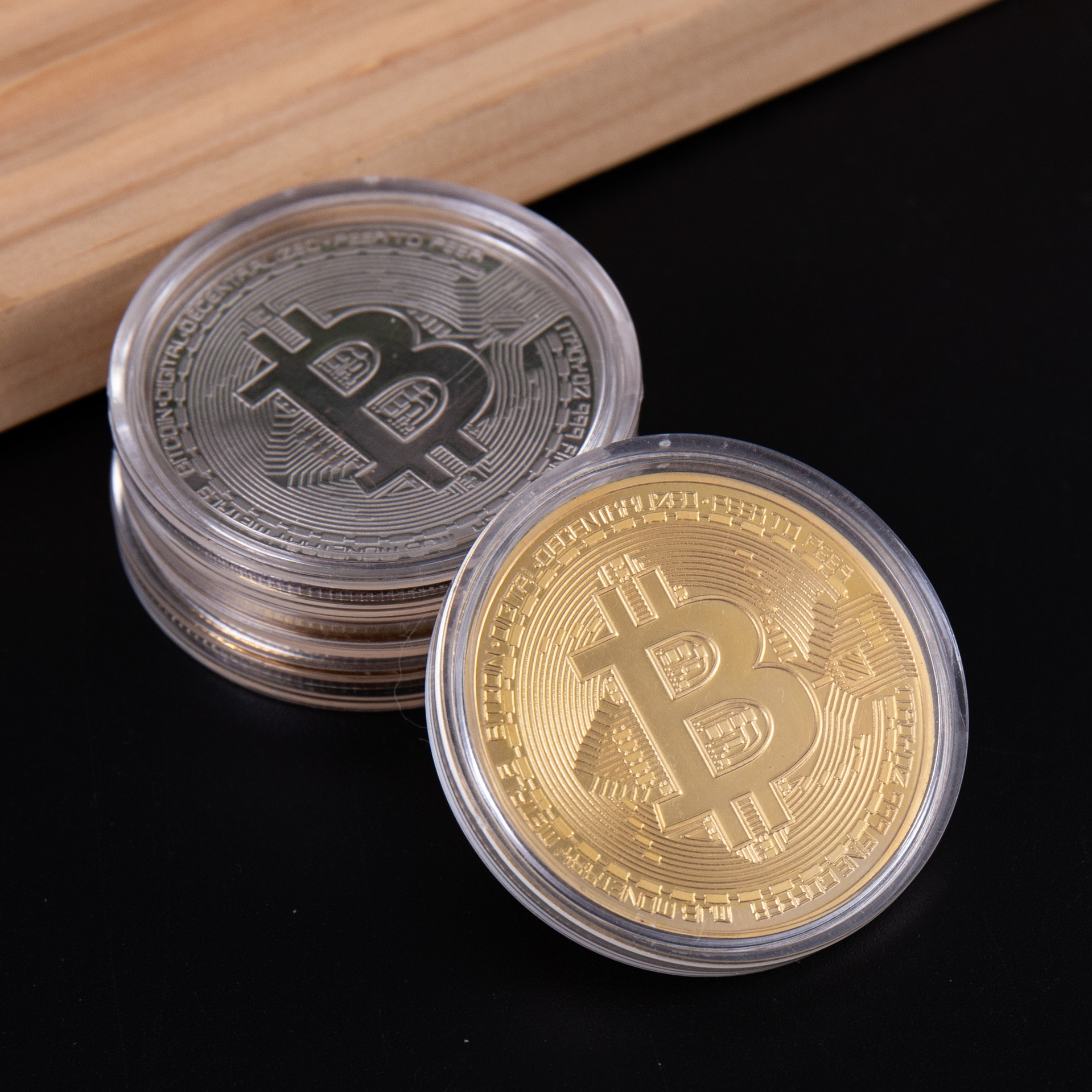Bitcoin Gold and Silver Commemorative Coin Customized Metal Decision Coin Good Luck Coin Virtual Coin Cross-Border Trade