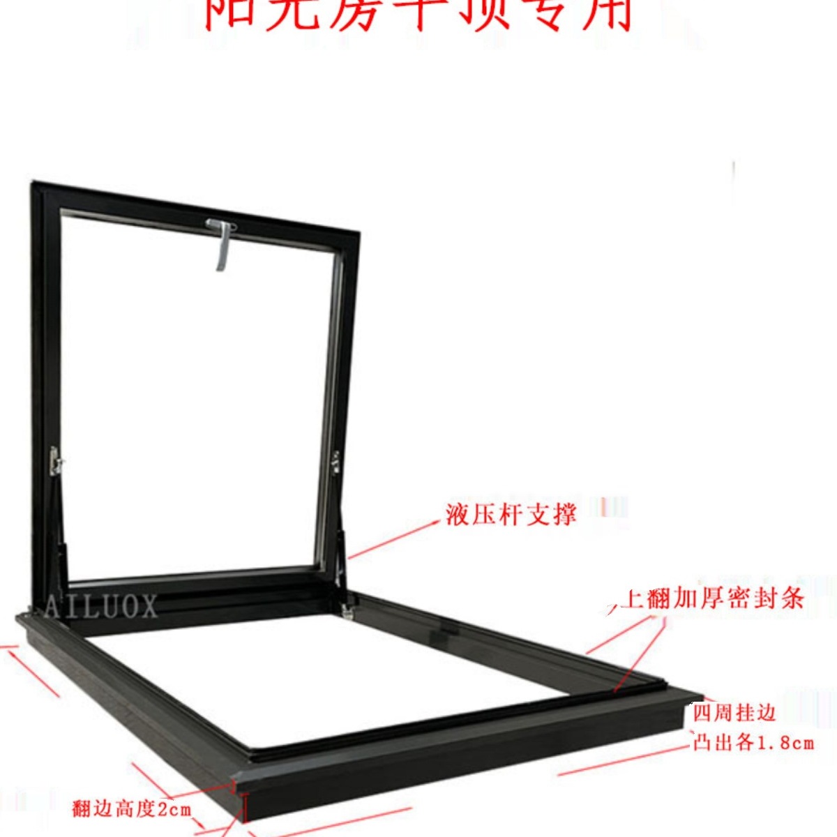 Sloped Flat Roof Sun House Roof Lighting Skylight Basement Skylight Attic Skylight Aluminum Alloy Skylight Window Frame