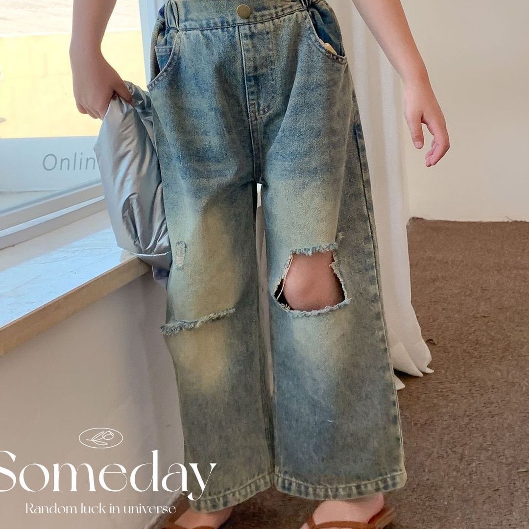 Girls Summer Suit 2023 New Style Baby Girl Summer Short-Sleeved Jeans Two-Piece Set Children's T-Shirt Women