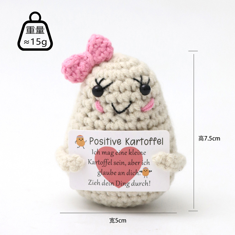 Amazon Cross-border Finished Wool Crocheted Doll Handicraft Doll Ornaments Small Potted Woven Doll Vegetable