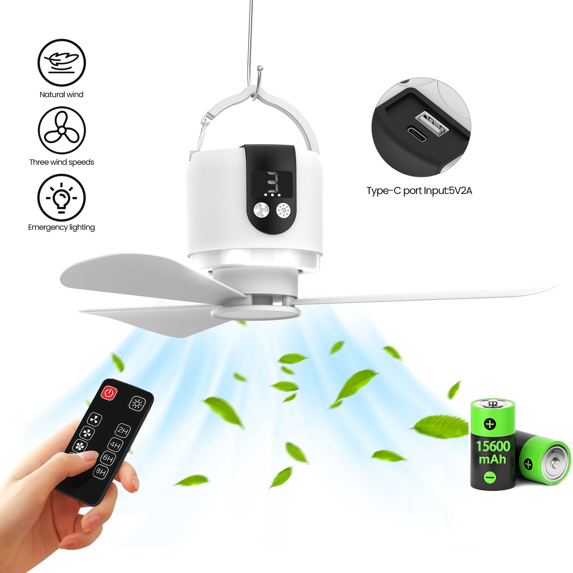 Новый переносной вентилятор для палатки с USB зарядкой, удобное дистанционное управление, бесшумный потолочный вентилятор для общежития