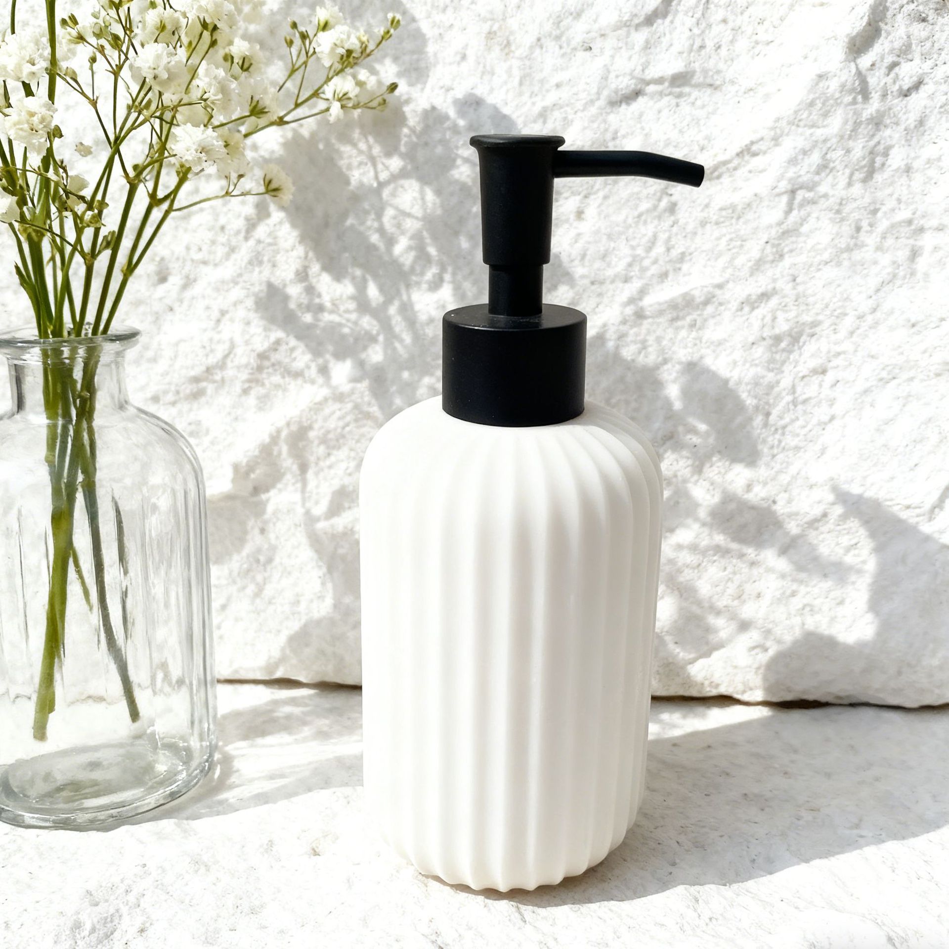 Резиновый набор для ванной, бутылка для лосьона с вертикальным узором