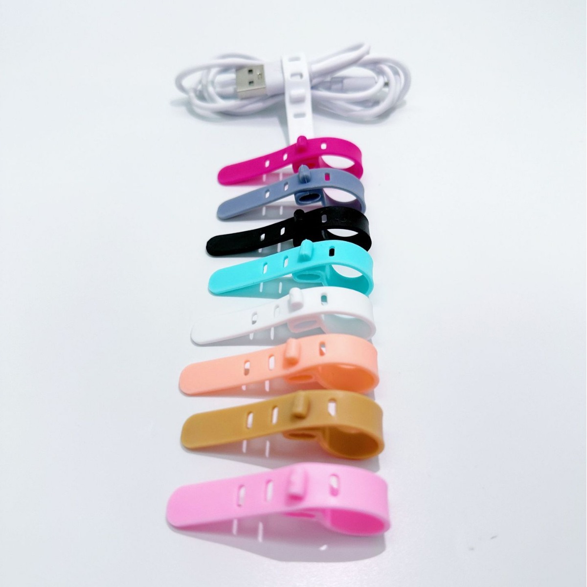 95mm silicone strap earphone cable organizer cable tie desktop convenient cable tie charging cable Winder