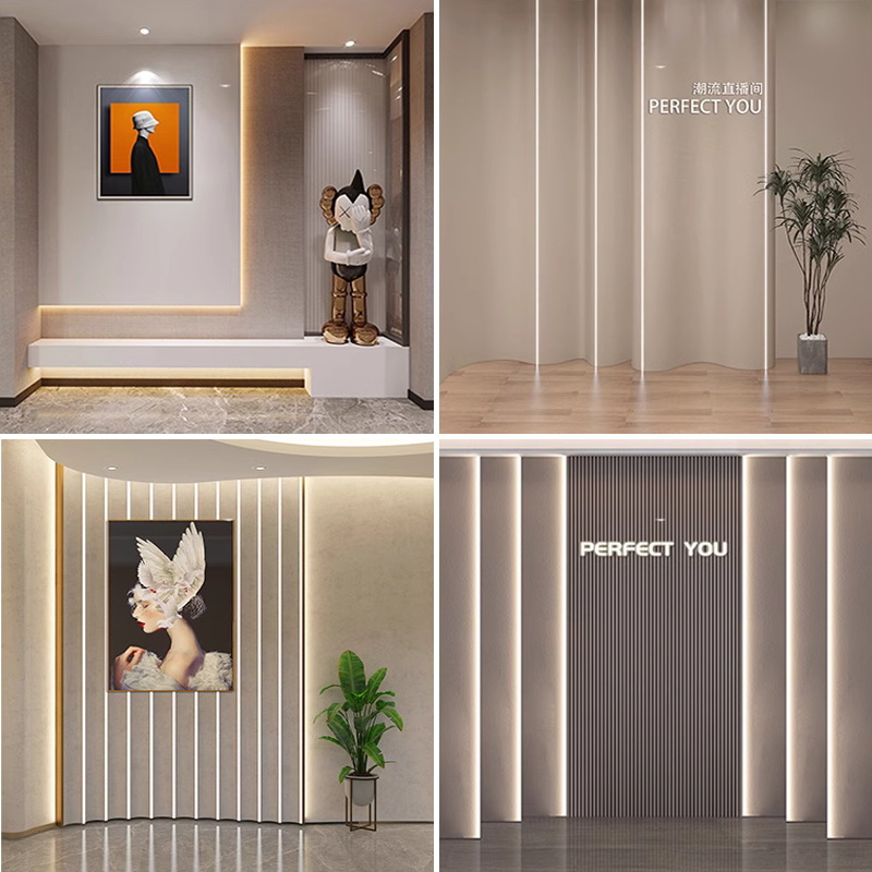 2025 Accessible Luxury Live Broadcast Room Background Wall Cloth 3D Stereo Wall Cloth High-End Internet Celebrity Live Broadcast Room Scene Layout Classy