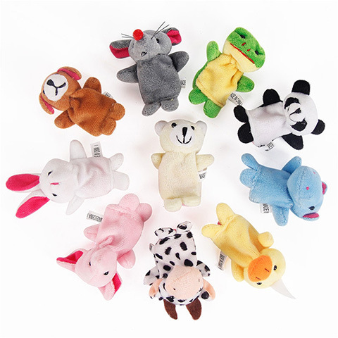 Factory Direct Sales Creative Children's Mini Plush Finger Doll Baby Doll Cartoon Animal Finger Toy