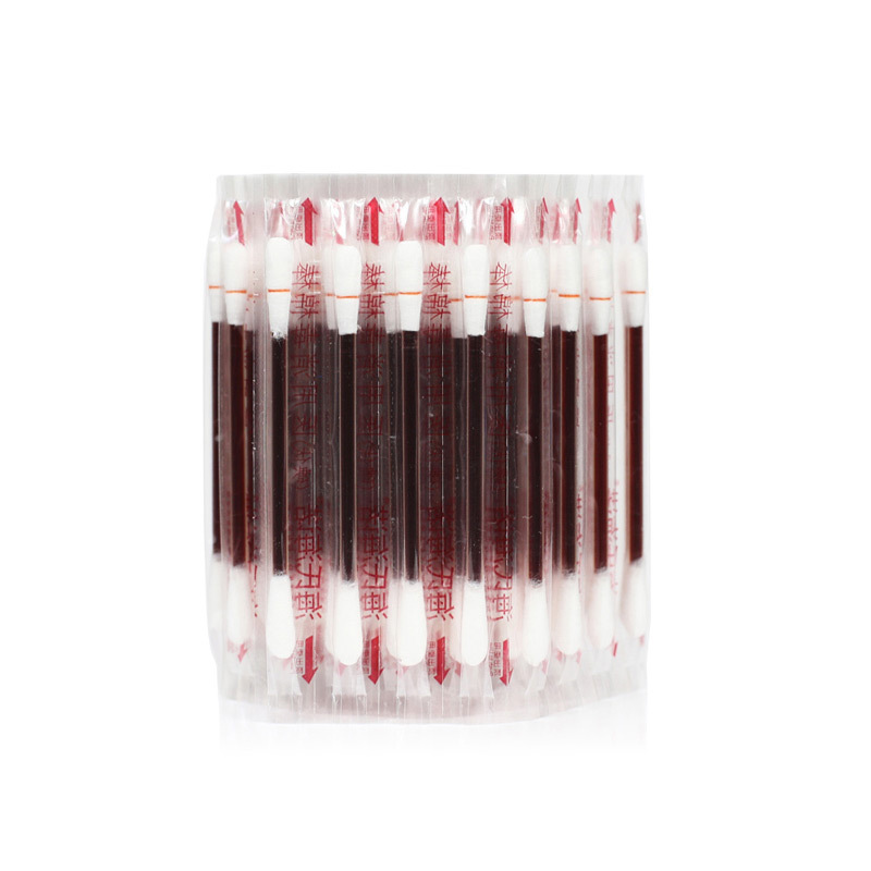 Disposable break-off iodophor cotton swab independent packaging baby baby portable sanitary disinfection cotton swab spot wholesale