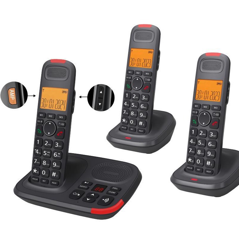 Официальный оригинальный большой буквы D1015TAM-T один на три бизнес-офисный домашний беспроводной телефон