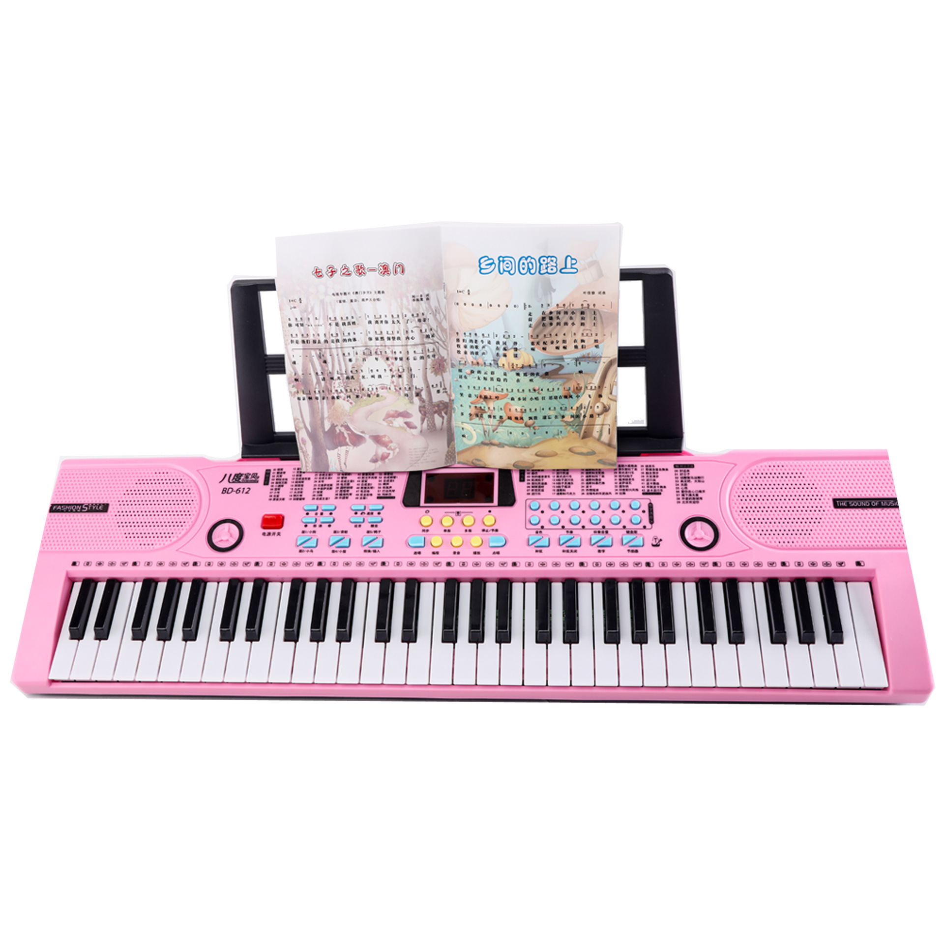 Wholesale Manufacturer 61-Key Children's Electronic Keyboard Can Be Connected to a Mobile Phone, Can Be Equipped with a Stand, Comes with Power Supply and Microphone Bd-612