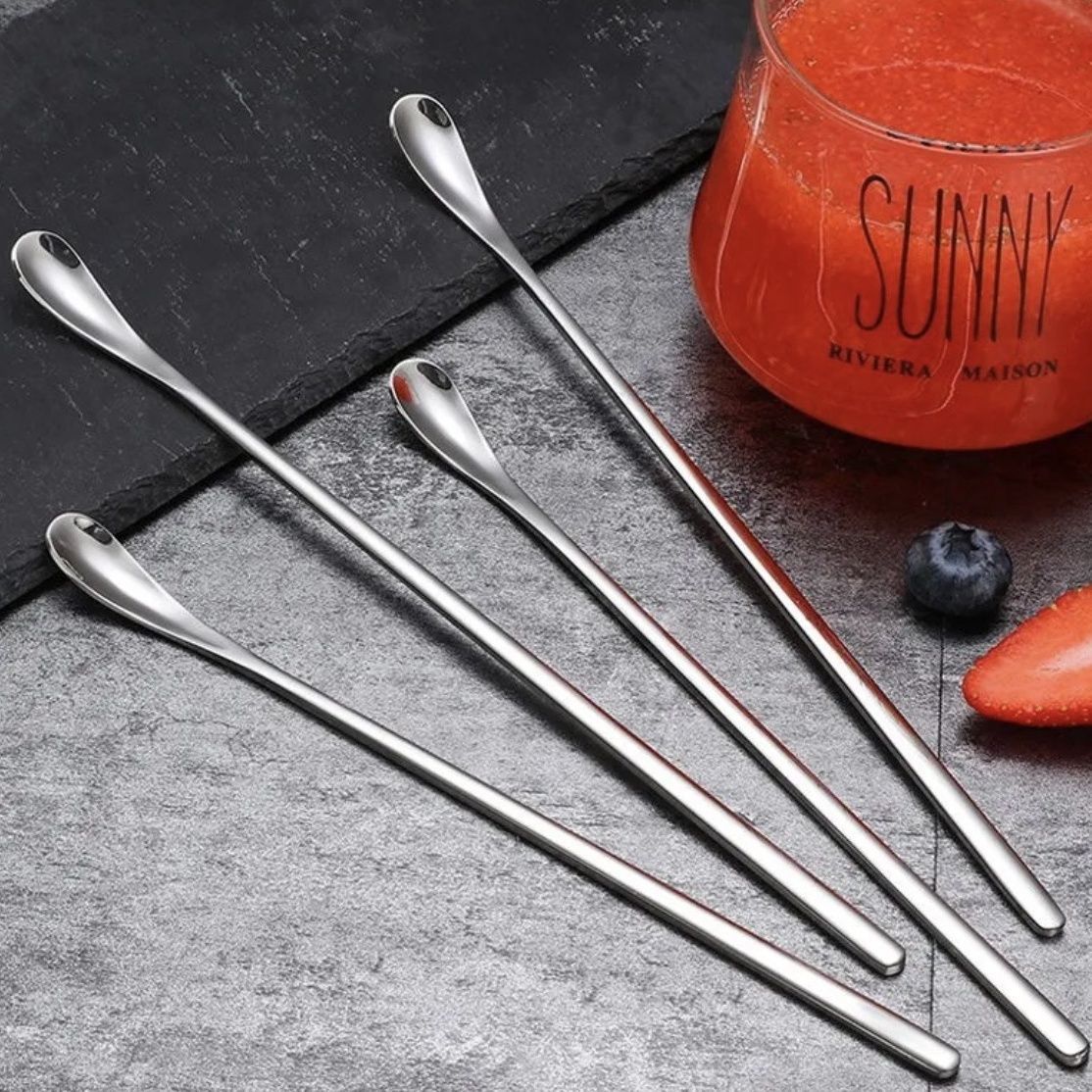 304 stainless steel bar ice spoon creative lengthened 26cm mixing honey spoon long handle coffee juice ice spoon