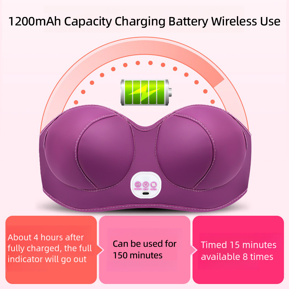 Amazon cross-border electric chest massage instrument charging smart vibration massage hot compress massager underwear wholesale