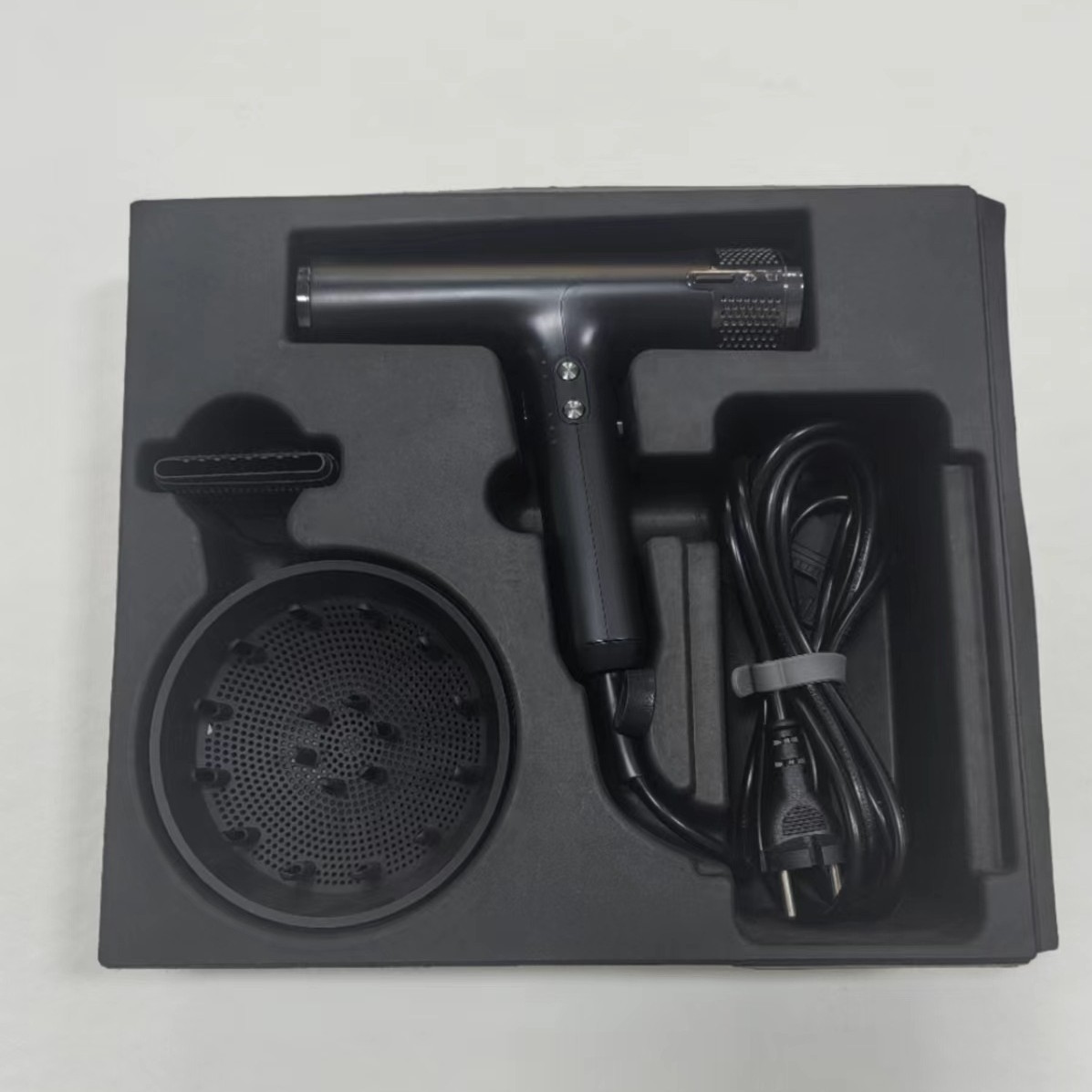 Paper Pulp Molding, Drawing Proofing, Environmentally Friendly Material, Anti-Fall and Shock-Proof Black Carton Packaging, Hair Dryer Paper Inner Tray