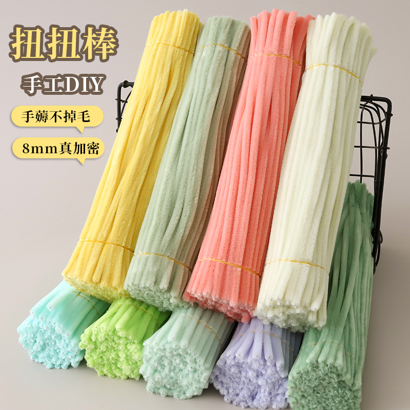 Закрученная палочка макаронного цвета, ручная работа, оптовая продажа, плюшевая палочка