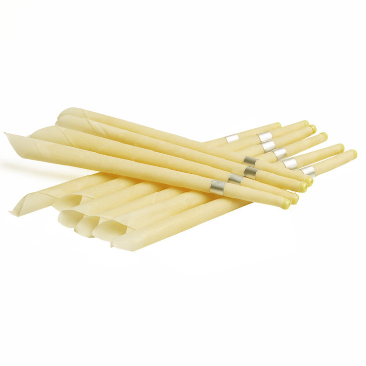 Horn Ear Candle Aromatherapy Ear Candle with Plug with Fireproof Line Silver Label Eight Flavor 100 PCs/Pack Length About 23cm