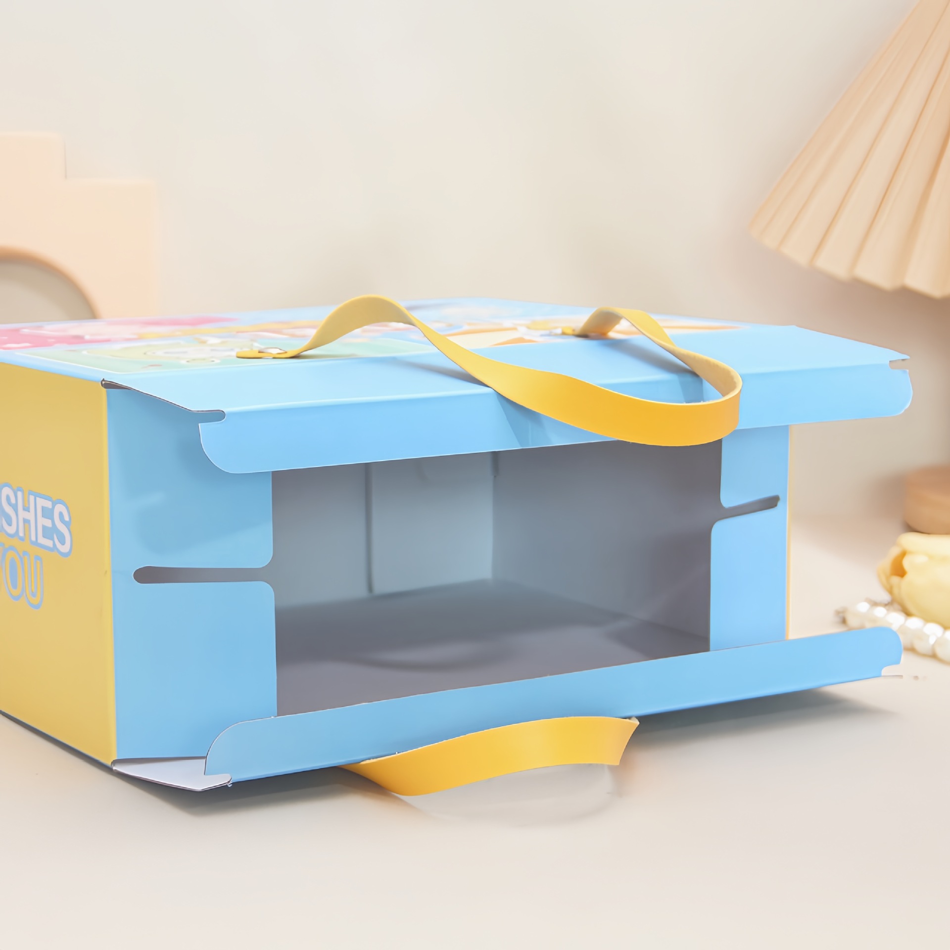 Baby Full Moon Return Gift Box Portable Gift Empty Box Children's One-Year-Old Cartoon Birthday Accompanying Gift Box Happy Egg Noodles