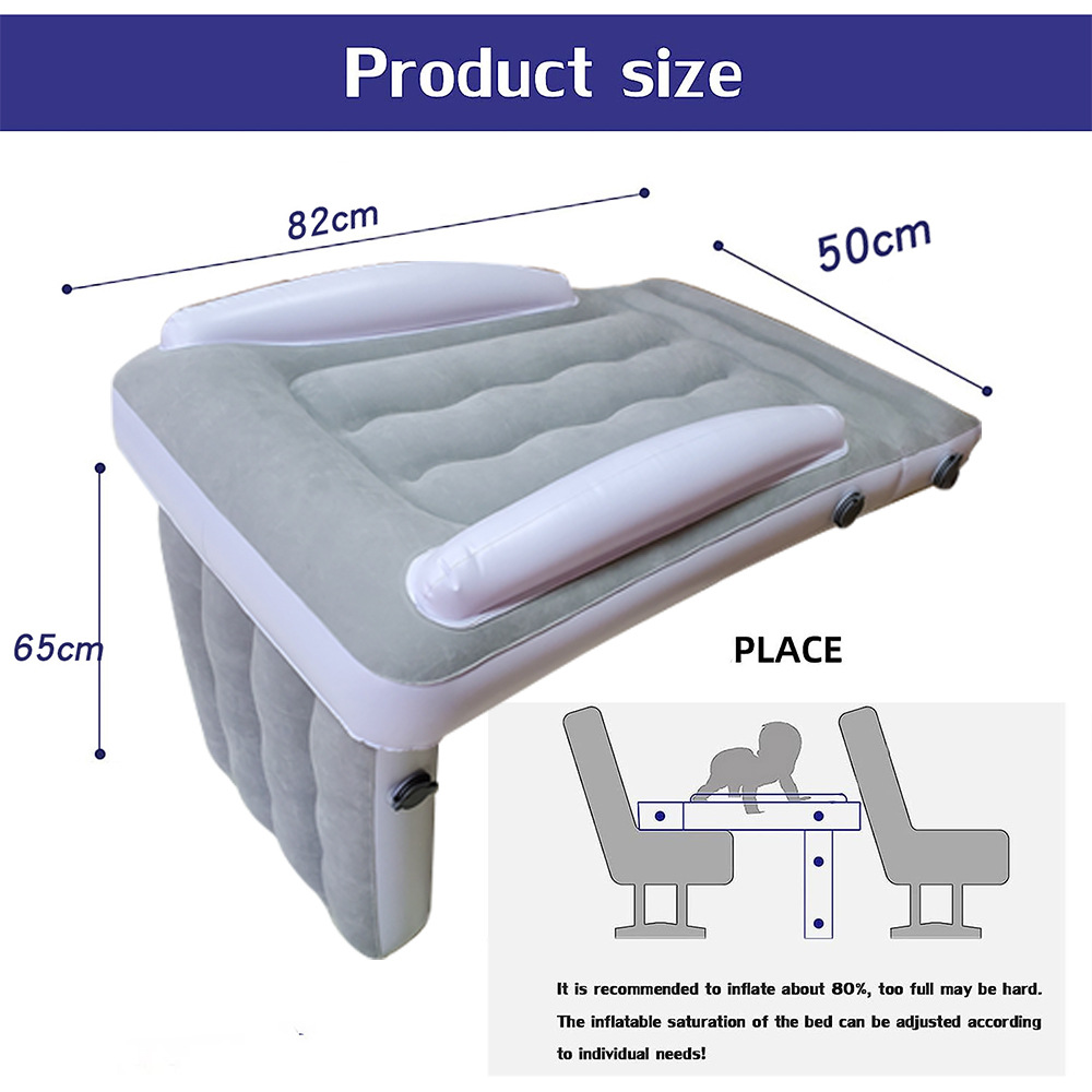 Thickened Flocking Baby High-Speed Rail Inflatable Mattress, Children's Car Rear Folding Air Cushion, Children's Sleeping Anti-Fall Mattress