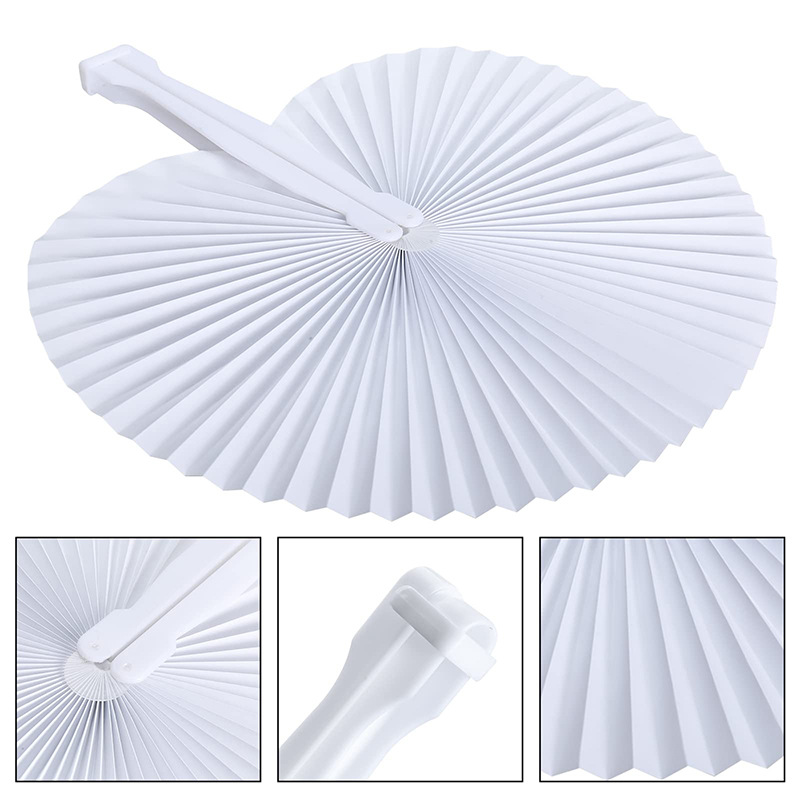 Ready-Made Cross-Border Amazon Supply Origami Fan Wedding Supplies Fan Paper Folding Fan Round Fan Heart-Shaped Fan