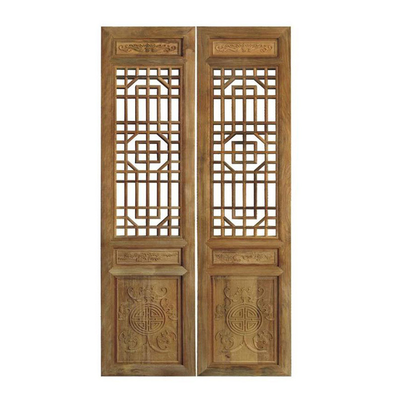 Factory Dongyang Wood Carving Antique Doors and Windows Solid Wood Grids Partition Screen Chinoiserie Foldableing Cut Out Temple Ancient Store Decoration