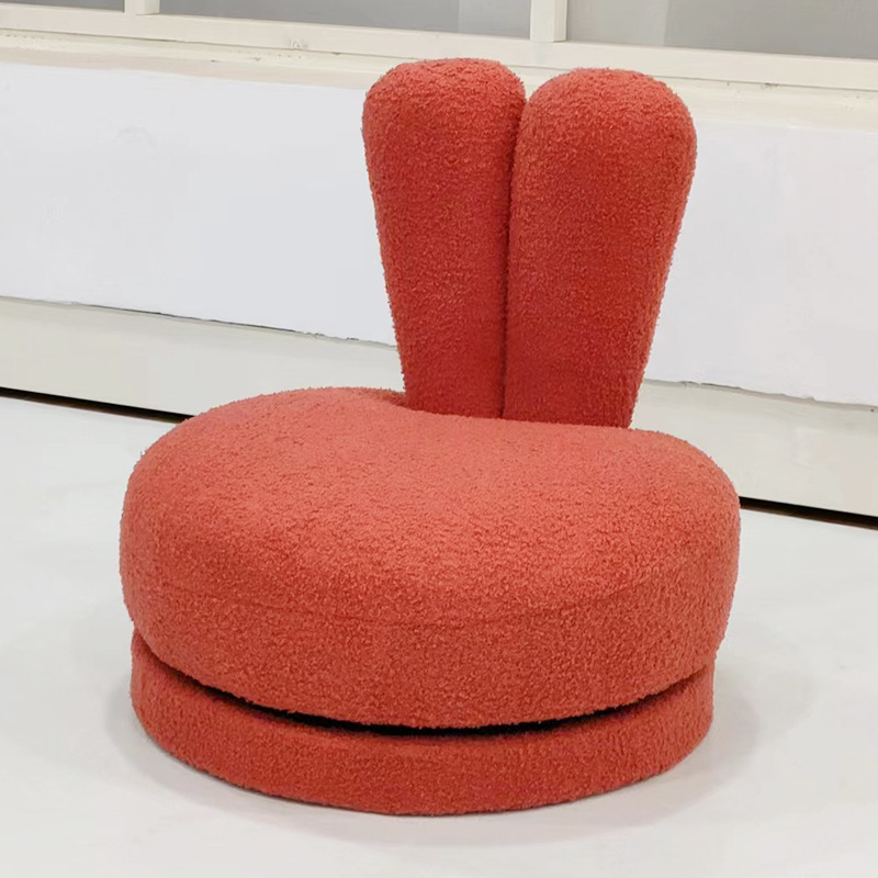Children's Rotating Small Sofa Chair Baby Single Sofa Cute Seat Lamb Velvet Fashion Style Mini Lazy Sofa