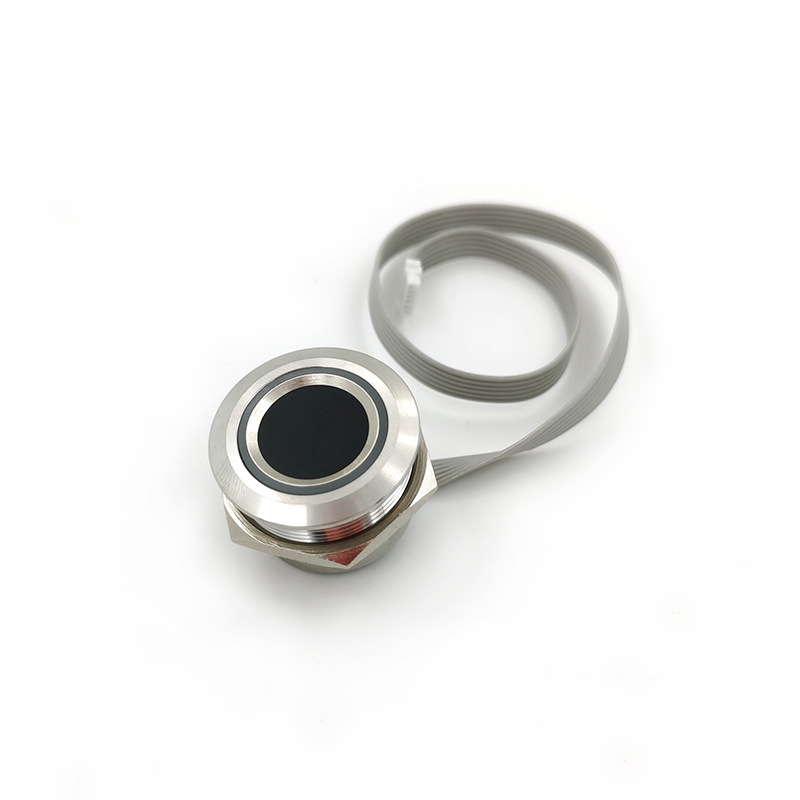 Round Capacitive Fingerprint Module R503-S Threaded Shell Fingerprint Head Module Fingerprint Lock Sensor Waterproof Design