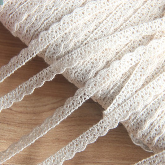 Wholesale handmade DIY clothing lace accessories beige cotton lace dress embroidery lace width 0.8cm