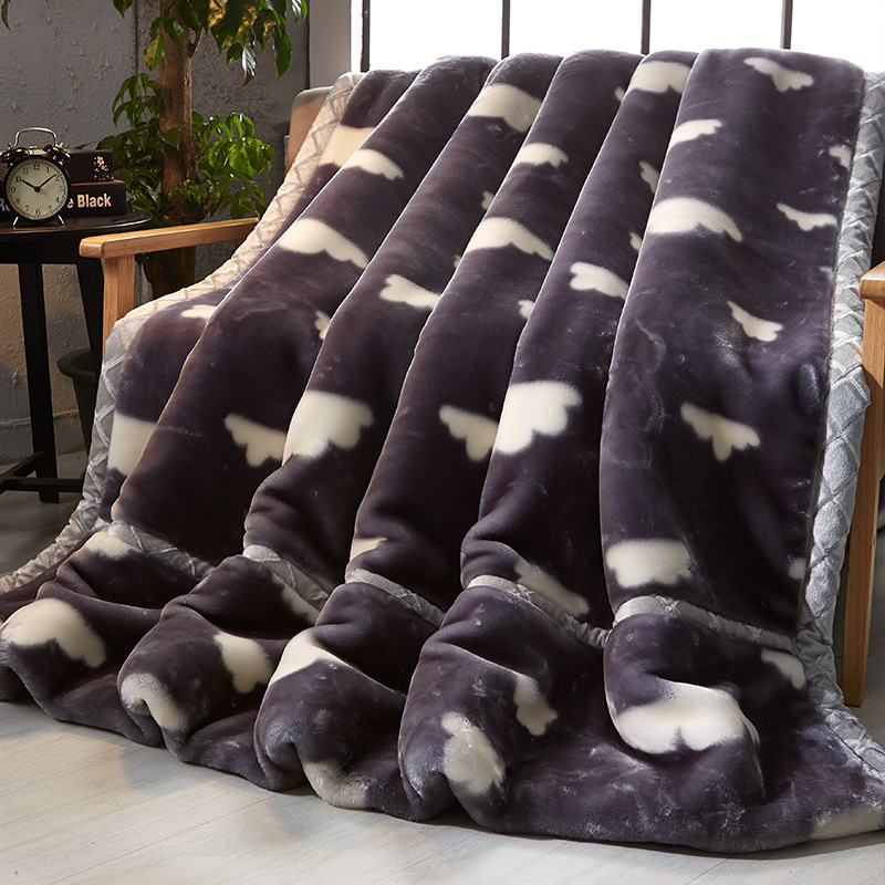 Thickened Raschel Blanket Factory Wholesale Winter Warm Blanket Flannel Cover Blanket Bed Sheet Double Layer Antistatic Cloud Blanket