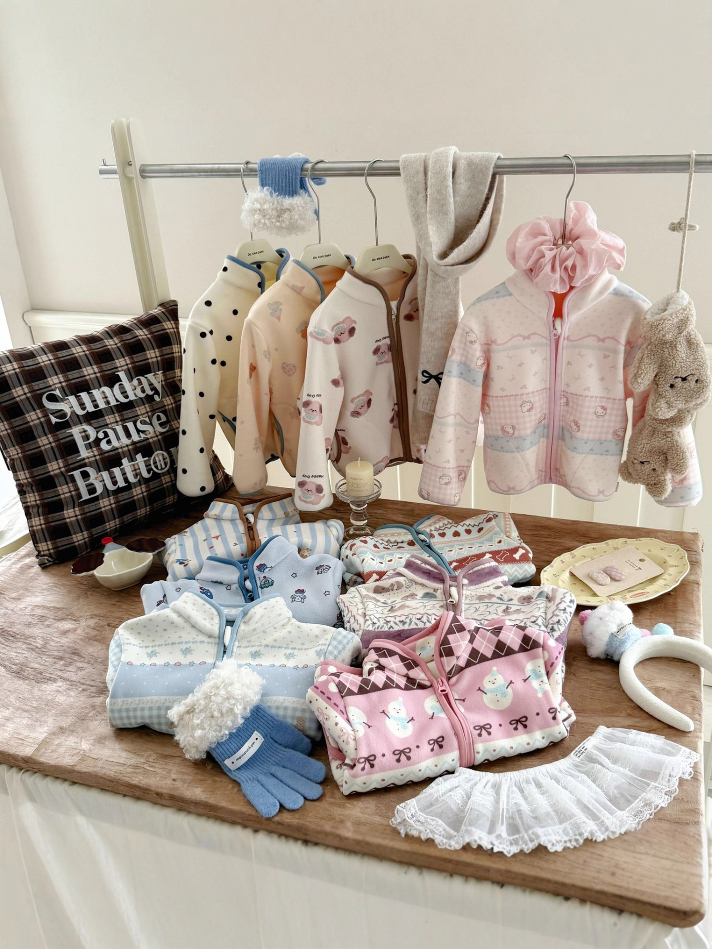 Size Volume 24 Autumn and Winter Children's Full Print Cartoon Olympic Grain Fleece Korean Style Zipper Vertical Collar Jacket Fashionable Warm for Boys and Girls