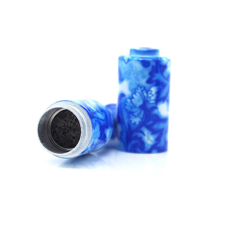 Manufacturer's In-Stock New Aluminum Pipe, Small Size 60mm, Portable Blue and White Porcelain Snuff Bottle, Mini Pipe, Smoking Accessories