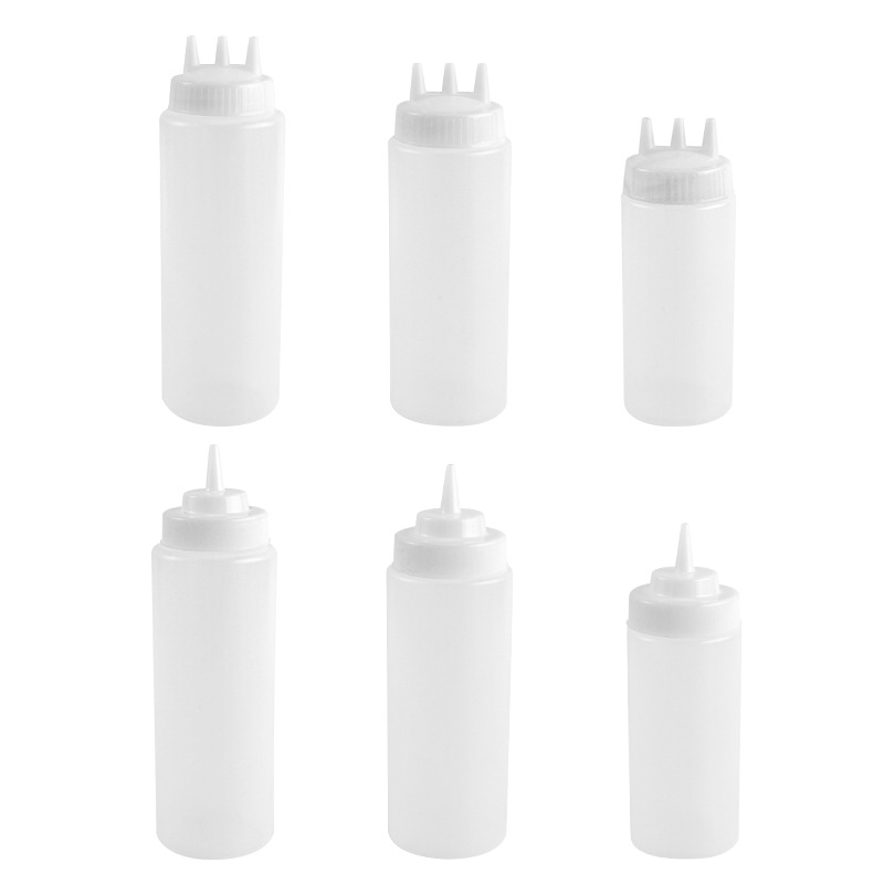 Plastic Salad Sauce Bottle Squeeze Bottle Household Kitchen Sauce Sauce Bottle Salad Oil Bottle PE Material Jam Pot