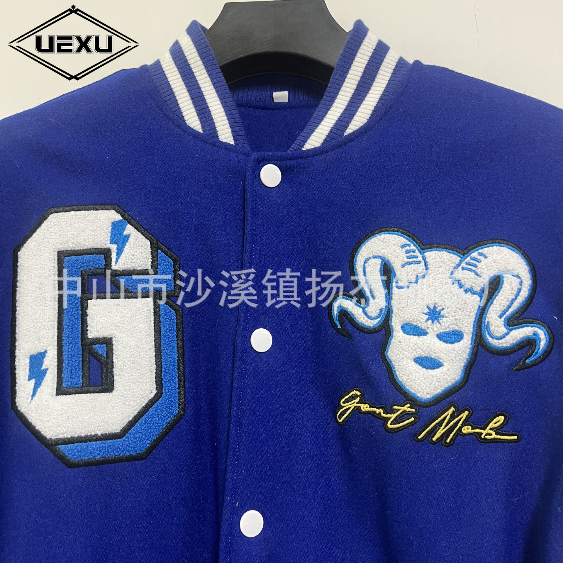 Foreign trade factory custom heavy industry embroidery men's baseball uniform custom towel embroidery loose PU leather sleeve padded baseball uniform