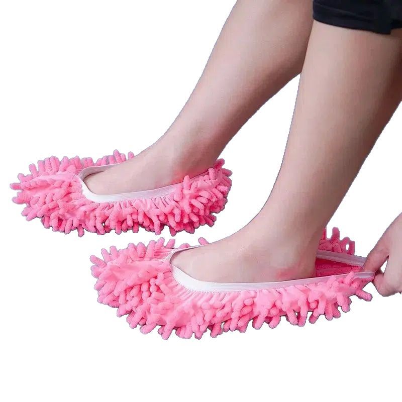 Floor Mopping Shoe Covers, Lazy Shoe Covers, Household Cleaning Wooden Floor Toe-Covering Slippers, Warm and Silent Mopping Cloth