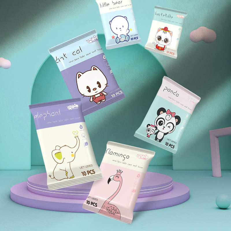 Ah small towel children's wipes adult wipes 10 pieces wet wipes wholesale cleaning wipes care wipes one-piece delivery
