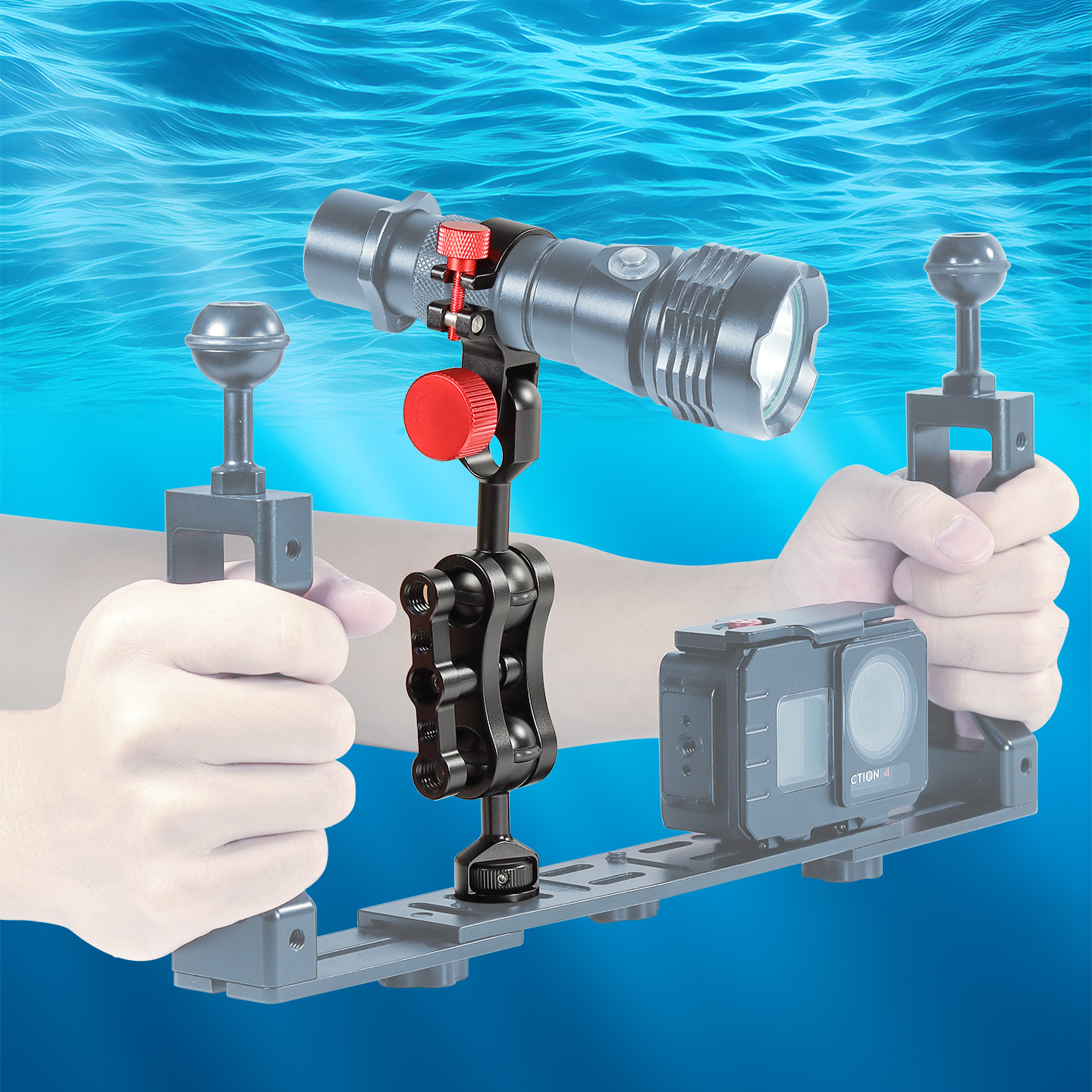 Diving Fill Light Ys Flashlight Clip Underwater Photography Flashlight Clip to Ys 1.0inch Ball Head Clip Fixed Bracket