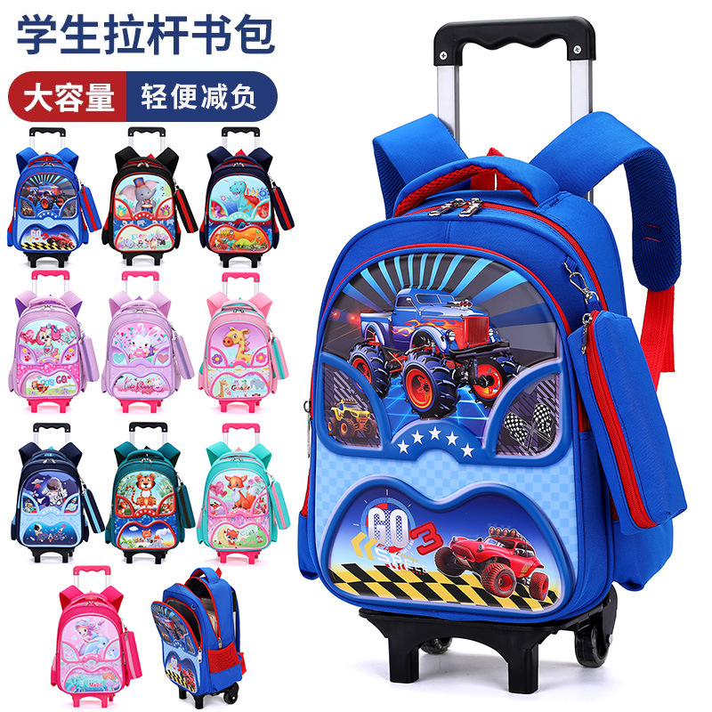 Взрывные товары для внешней торговли 15 дюймовый выдвижной стержень школьный рюкзак пенал ультралегкий мультяшный детский рюкзак оптом Человек-паук