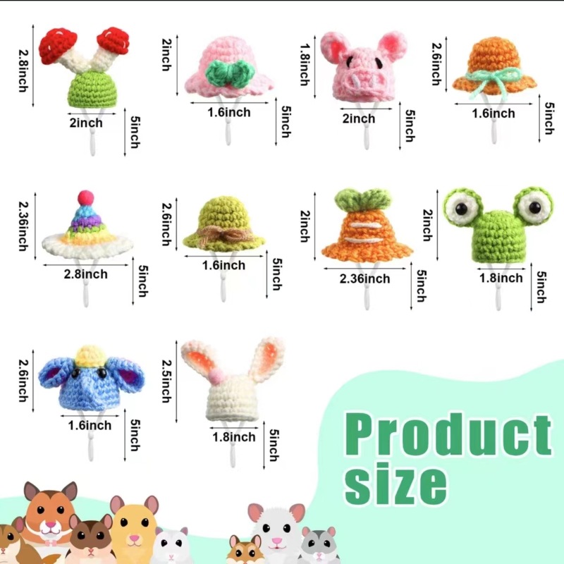 Purely Handmade Hamster Golden Bear Pet Hat, Small Pet Hat, Flower Rat Pose Hat, Cute Headwear, Parrot Headgear