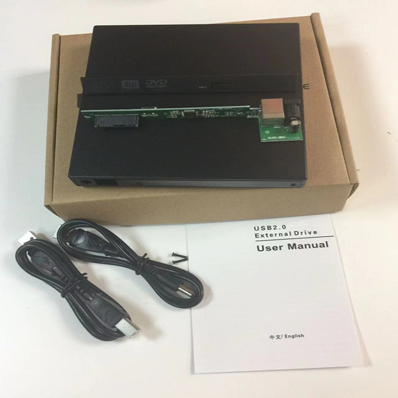 Notebook Dvd Optical Drive Sata/Ide to Usb2.0 External Box 12.7mm Universal Model Manufacturer Supply Conversion