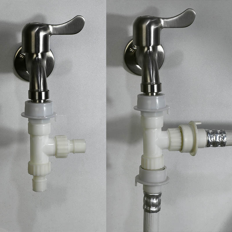 Factory direct supply washing machine water separator one-two nipple to four-part multi-purpose water inlet three-way quick-connect connector