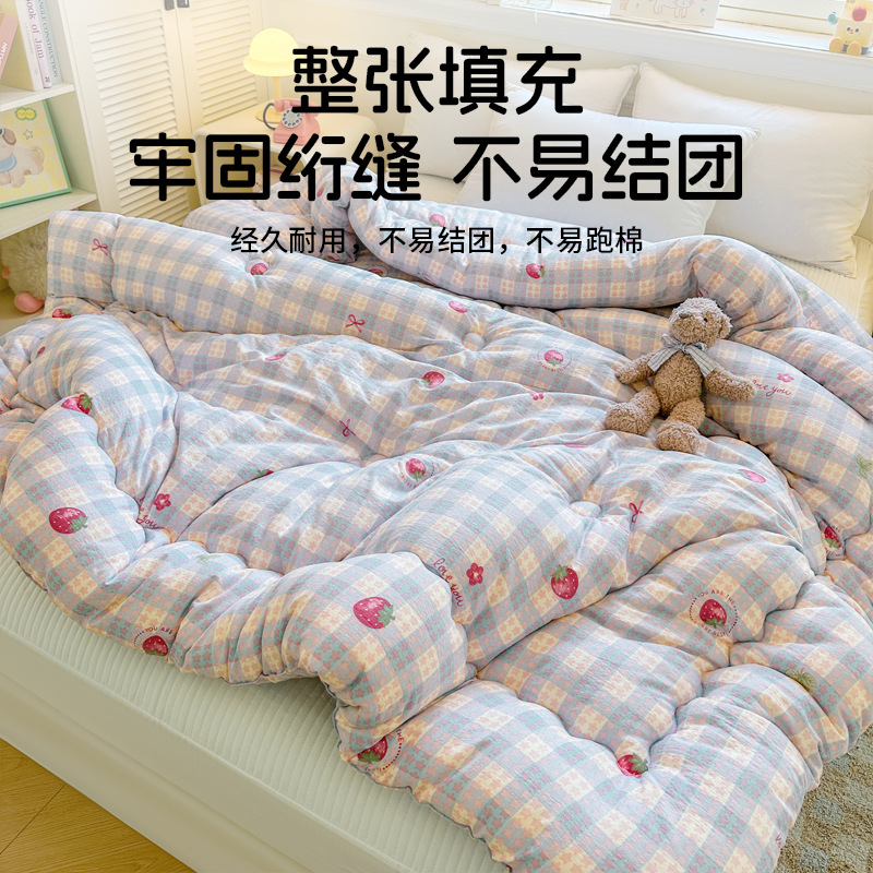 Thickened Winter Quilt, Warm Cotton Quilt Core, Spring and Autumn Bedding, Suitable for All Seasons, Student Dormitory Single Bed, Winter