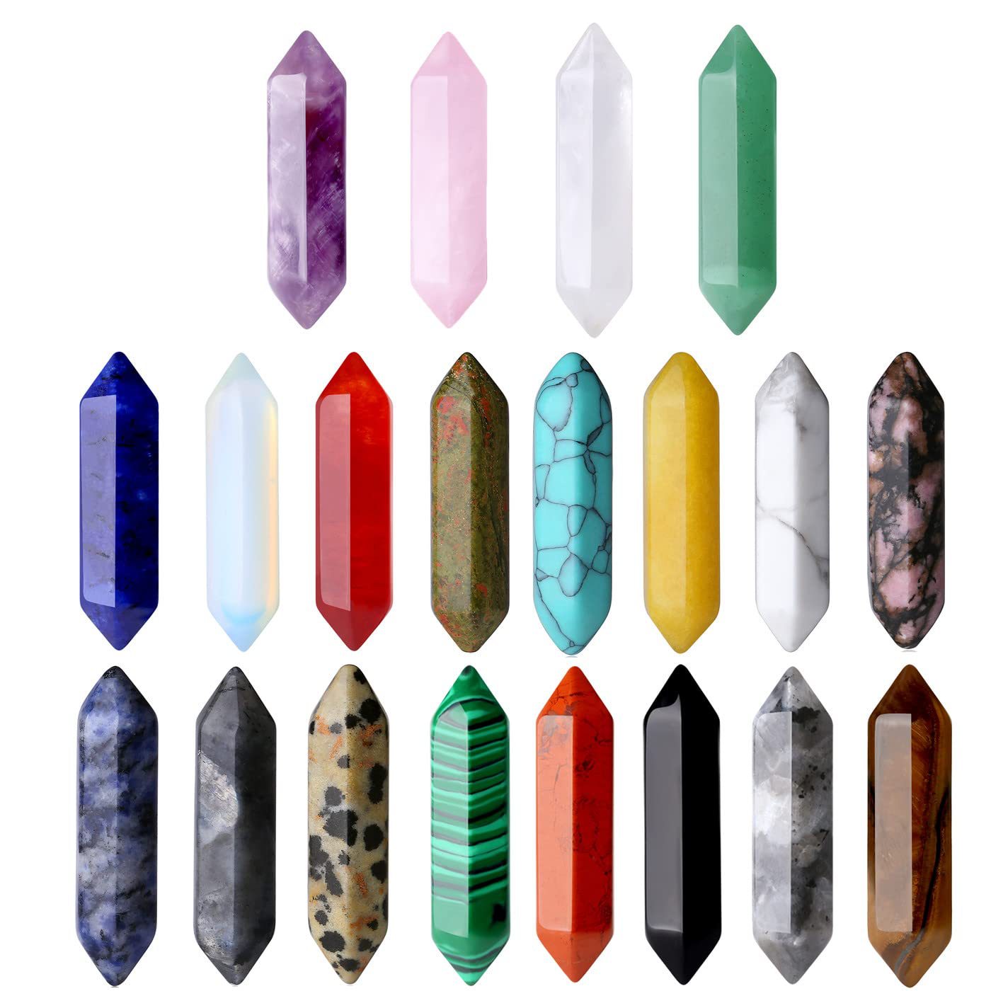 Кросс-бордовые натуральные двойные заостренные шестигранные колонны из натурального камня, украшения, изделия из драгоценных камней, оптовая продажа кристаллов и украшений для мужчин и женщин