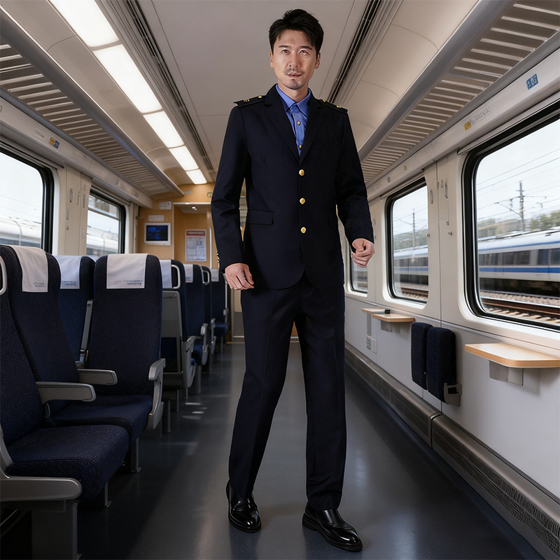Customized New Railway Uniforms, Spring and Autumn Clothing for Men and Women, Spring and Autumn Work Clothes, Long-Sleeved Workwear Tops, Jackets