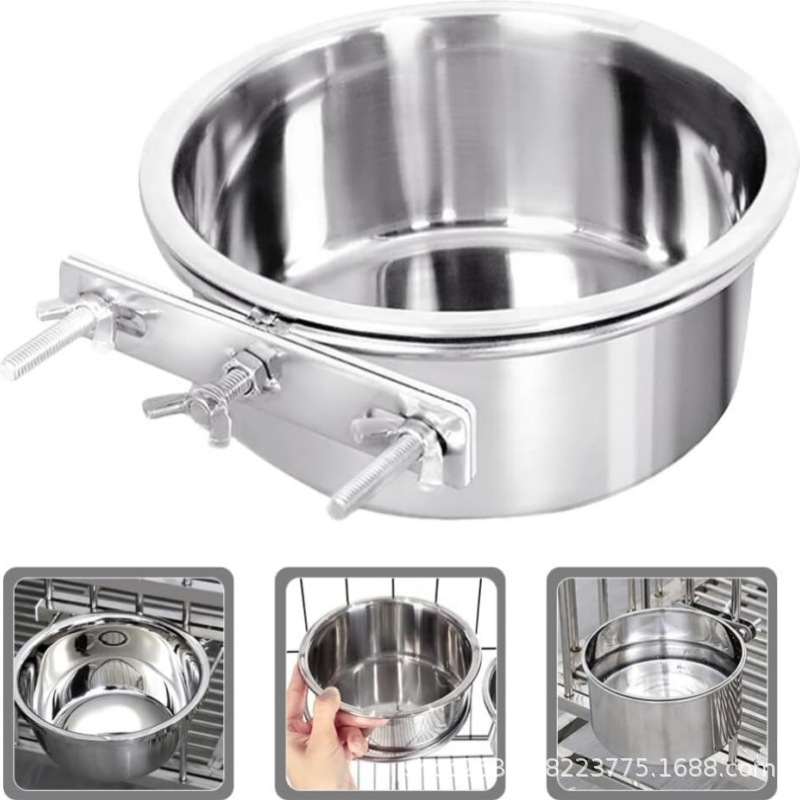 Поилка и кормушка из нержавеющей стали для собак и кошек, увеличенная емкость, устойчивый к опрокидыванию, повышенная и утолщенная версия