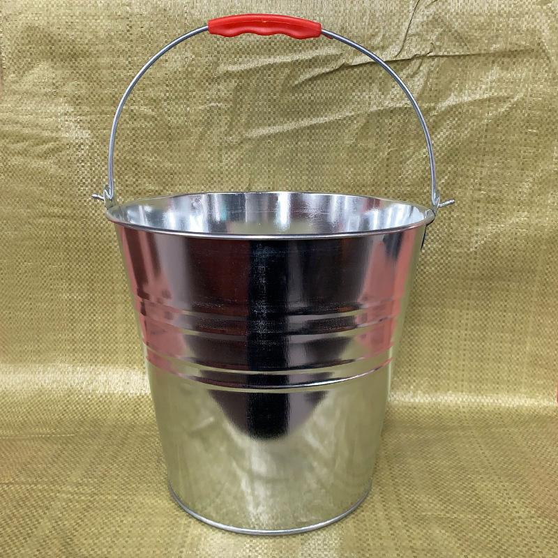 5-18L Galvanized Iron Bucket Household Portable Garden Bucket Small Iron Bucket Agricultural Large Capacity Bucket Metal Bucket