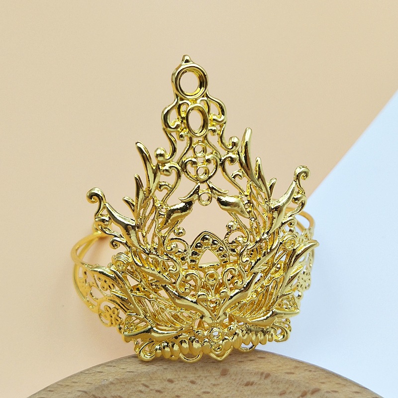 Antique Alloy Hair Accessories Hair Crown Crown Song and Ming Dynasties Guofeng Hair Hairpin Men's and Women's Headwear Martial Arts Decoration Accessories