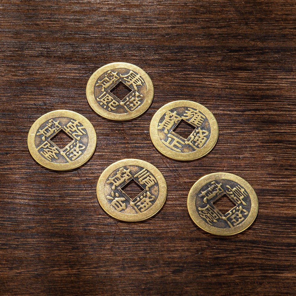 Антикварные китайские монеты Пяти Императоров: Канси, Цяньлун, Юнчжэн, винтаж 2.3см оптовая продажа прямая продажа