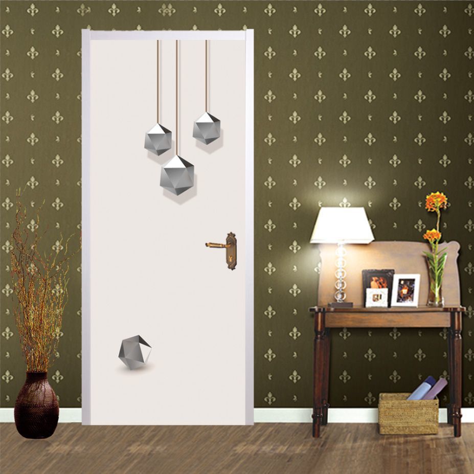 New Light Luxury Simple Wardrobe Renovation Stickers Door Stickers Self-Adhesive Glass Film Nail-Made Universal Cover-Up