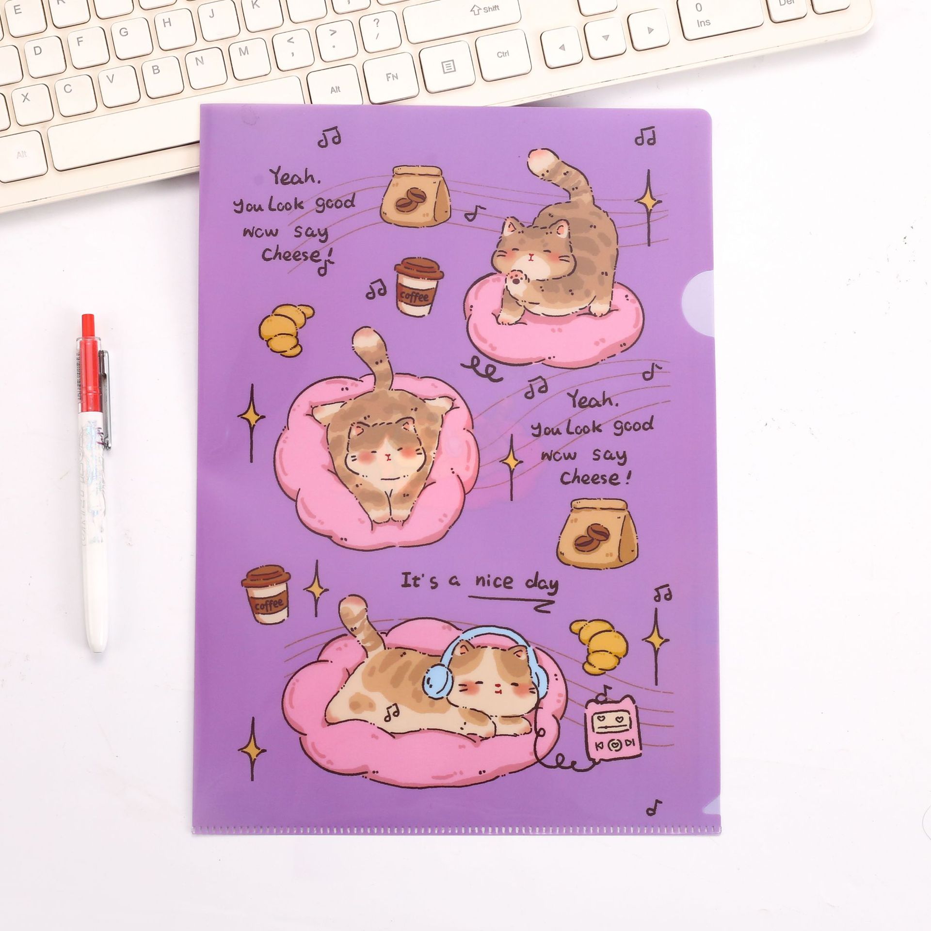 Printing A4 A5 transparent folder color L-shaped single folder PPL folder storage folder printing advertising logo