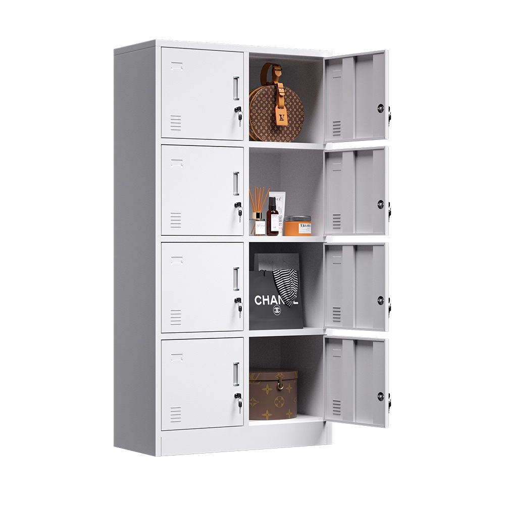 Eight-Door Locker Steel Multi-Door Employee Locker Workshop Dormitory Locker with Lock Cupboard Shoe Cabinet Bag Storage Cabinet
