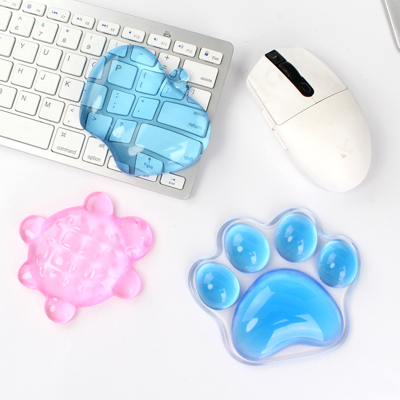 Cross-Border New Product Pure Color Cat Claw Transparent Crystal Hand Pillow Cartoon Game Office Mouse Pad Wrist Pad
