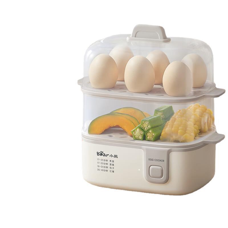 Bear Zdq-D12R3 Egg Cooker, Egg Steamer, Double-Layer Household Multi-Functional Breakfast Egg Custard Mini
