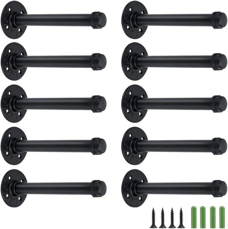 Small wholesale American retro style wall-mounted water pipe bracket wrought iron wall shelf foreign trade cross-border one-word partition board